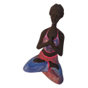 Ver imagem 2 de Bailarina Yoga Yogui Pernas Cruzadas Orando Degradê Azul Roxo e Rosa - Peça em Gesso