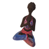 Bailarina Yoga Yogui Pernas Cruzadas Orando Degradê Azul Roxo e Rosa - Peça em Gesso - 2