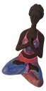 Ver imagem 2 de Bailarina Yoga Yogui Pernas Cruzadas Orando Degradê Azul Roxo e Rosa - Peça em Gesso