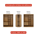 Ver imagem 2 de Guarda-Roupa Modulado de Casal Safira 001 em MDF com 9 Portas e 6 Gavetas Una Mobília