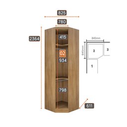 Guarda-roupa Modulado de Casal Safira 001 em Mdf com 9 Portas e 6 Gavetas - Clic Móveis - 7