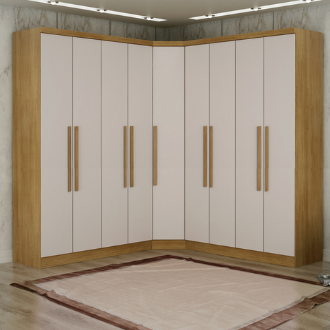 Guarda-Roupa Modulado de Casal Safira 001 em MDF com 9 Portas e 6 Gavetas Una Mobília