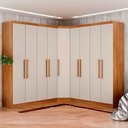 Ver imagem 1 de Guarda-roupa Modulado de Casal Safira 001 em Mdf com 9 Portas e 6 Gavetas - Clic Móveis