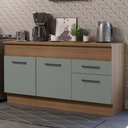 Ver imagem 3 de Balcão de Pia Cozinha 150 cm 2 Portas e 2 Gavetas (Com Tampo) Rustic/Cinza Agata Madesa