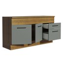 Ver imagem 5 de Balcão de Pia Cozinha 150 cm 2 Portas e 2 Gavetas (Com Tampo) Rustic/Cinza Agata Madesa