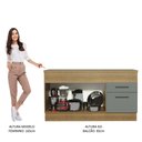 Ver imagem 6 de Balcão de Pia Cozinha 150 cm 2 Portas e 2 Gavetas (Com Tampo) Rustic/Cinza Agata Madesa