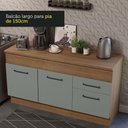 Ver mais imagens de Balcão de Pia Cozinha 150 cm 2 Portas e 2 Gavetas (Com Tampo) Rustic/Cinza Agata Madesa