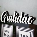 Ver imagem 2 de Porta-Retrato Decorativo Em Mdf Preto Gratidão 10X15Cm