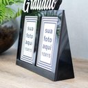 Ver imagem 3 de Porta-Retrato Decorativo Em Mdf Preto Gratidão 10X15Cm