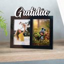 Ver imagem 1 de Porta-Retrato Decorativo Em Mdf Preto Gratidão 10X15Cm