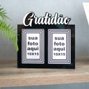 Ver imagem 4 de Porta-Retrato Decorativo Em Mdf Preto Gratidão 10X15Cm