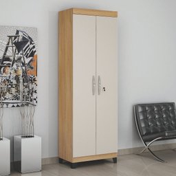 Kit 2 Peças com Mesa para Computador Escrivaninha com Armário e Armário Multiuso 2 Portas com Chave Asteca - 13