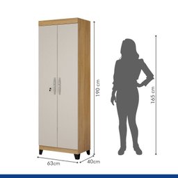 Kit 2 Peças com Mesa para Computador Escrivaninha com Armário e Armário Multiuso 2 Portas com Chave Asteca - 16