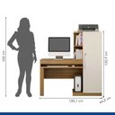 Ver imagem 5 de Conjunto Mesa para Computador Escrivaninha com Armário e Multiuso 2 Portas com Chave Asteca Cinamomo Off White Bege