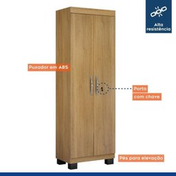 Conjunto Mesa para Computador Escrivaninha com Armário e Armário Multiuso 2 Portas com Chave Asteca - 14