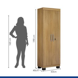 Conjunto Mesa para Computador Escrivaninha com Armário e Armário Multiuso 2 Portas com Chave Asteca - 16
