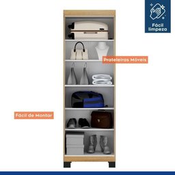 Conjunto Mesa para Computador Escrivaninha com Armário e Armário Multiuso 2 Portas com Chave Asteca - 13
