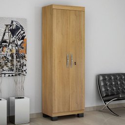 Conjunto Mesa para Computador Escrivaninha com Armário e Armário Multiuso 2 Portas com Chave Asteca - 18