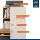 Ver mais imagens de Conjunto Mesa para Computador Escrivaninha com Armário e Multiuso 2 Portas com Chave Asteca Cinamomo Off White Bege