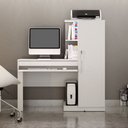 Ver imagem 3 de Conjunto Mesa para Computador Escrivaninha com Armário e Multiuso 2 Portas com Chave Asteca Branca Fosco