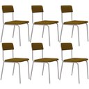Ver imagem 1 de Kit 06 Cadeiras Estofada para Sala de Jantar Sense Branco C01 Linho Mostarda - Lyam Decor