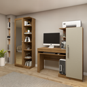 Ver imagem 1 de Conjunto Mesa para Computador Escrivaninha e Armário Multiuso 1 Porta com Espelho João Pessoa