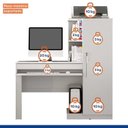 Ver imagem 6 de Conjunto Mesa para Computador Escrivaninha e Armário Multiuso 1 Porta com Espelho João Pessoa