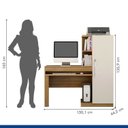 Ver imagem 6 de Conjunto 2 Peças com Mesa para Computador Escrivaninha e Armário Multiuso 2 Portas Natal Cinamomo Off White Marrom