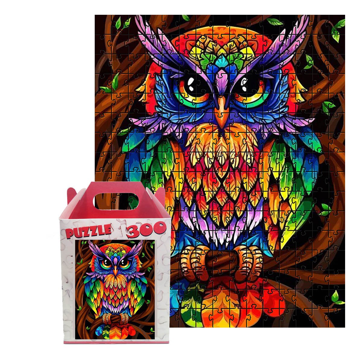 Quebra-cabeça Coruja Colorida Puzzle de 300 peças - 300 peças ...