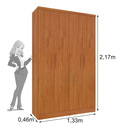Ver imagem 5 de Guarda Roupa Solteiro 4 Portas 2 Gavetas 133cm Amsterdam Cinamomo - TCIL Móveis