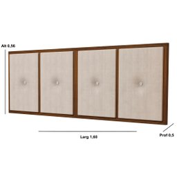 Painel Cabeceira Box Queen 1,60 Madeira Suede Bege - Comprar Moveis em Casa - 2
