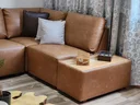 Ver imagem 5 de Sofá de Canto 5 Lugares com Chaise e Mesa Modular Moderno Luxo Courissimo Marrom  Agatha