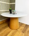 Ver imagem 2 de Mesa de Centro Cone Tampo 50 cm em MDF Laqueado e Base em Madeira Natural Marfim - Branco