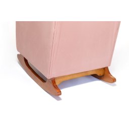 Cadeira Poltrona de Amamentação e Balanço C/ Puff Veludo Rose - Lahome Decor - 2