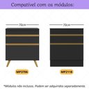 Ver imagem 2 de Kit Rodapé para Balcão Cozinha 70cm Veneza com Pés Multimóveis Mp3729 Preto