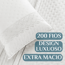 Ver imagem 3 de Cobri Leito de Luxo Super King London 200 Fios Bordado Inglês Nobless:off White