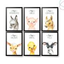 Ver imagem 1 de Quadros Decoração Animais da Fazenda Moldura e Vidro 23x33:preta