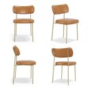 Ver imagem 1 de Conjuto 4 Cadeiras Fixa Stela Champanhe Courino Whisky - Belliv Decor