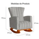 Ver imagem 4 de Poltrona Balanço c/ Puff Melinda Linho Bege