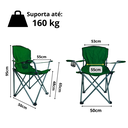 Ver mais imagens de Cadeira Camping Dobravel Portatil Premium até 160 Kg Verde Lu0102_vd
