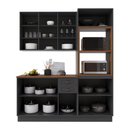 Ver imagem 3 de Armário de Cozinha Modulada Compacta Fidelitá Nara 100% MDF 3 Peças 190cm 10 Portas 2 Gavetas com
