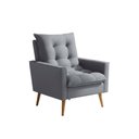 Ver imagem 2 de Poltrona Sala 92cm Visual Estofado Macio e Elegância Contemporânea para Sua Sala Cinza Claro Ester