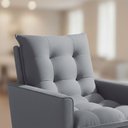 Ver imagem 3 de Poltrona Sala 92cm Visual Estofado Macio e Elegância Contemporânea para Sua Sala Cinza Claro Ester