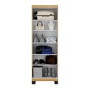 Ver mais imagens de Conjunto Escrivaninha 2 Gavetas Byte e Armário Multiuso 2 Portas com Chave e 5 Prateleiras Asteca Cinamomo Off White