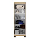 Ver mais imagens de Conjunto Escrivaninha 2 Gavetas Byte e Armário Multiuso 2 Portas com Chave e 5 Prateleiras Asteca Cinamomo Off White Bege