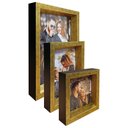 Ver imagem 2 de Kit 3 Porta Retrato Vertical Foto Moldura Luxo:Moldura Preta e Dourada