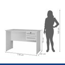 Ver imagem 3 de Conjunto Escrivaninha 2 Gavetas Byte e Armário Multiuso 2 Portas Natal Branco Fosco