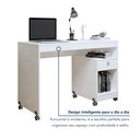 Ver imagem 6 de Conjunto Escrivaninha 1 Gaveta com Rodízios Giga e Armário Multiuso 2 Portas com Chave Asteca Branco