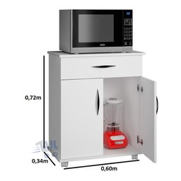Balcão Multiuso microondas forno eletrico branco MDP - 5
