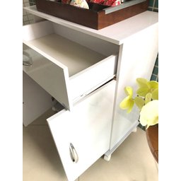 Balcão Multiuso microondas forno eletrico branco MDP - 3